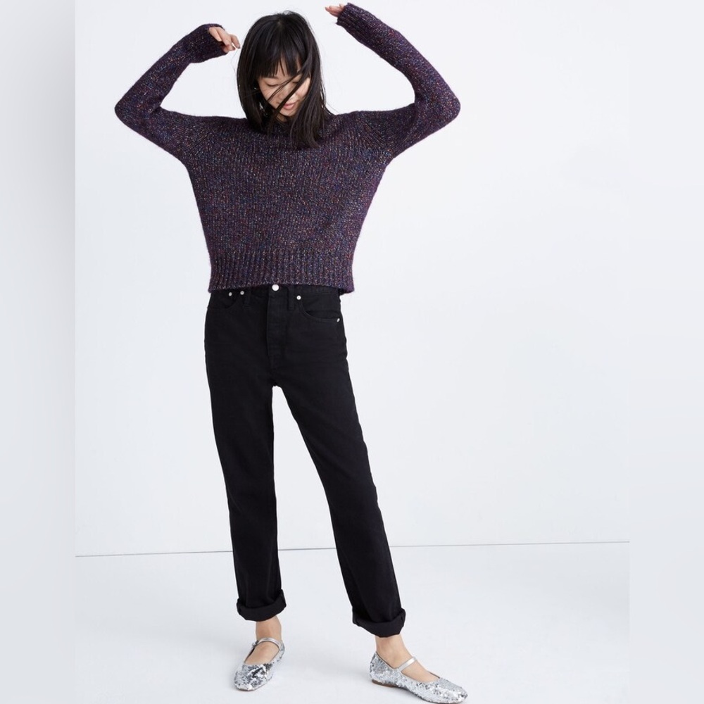 Madewell Size Small Shimmer Metallic Multicolor Wool Sweater